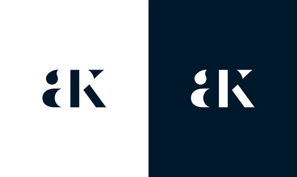 Soyut harf Ak logosu. Bu logo simgesi yaratıcı bir şekilde soyut şekillere sahiptir. A ve K harflerine benziyor..
