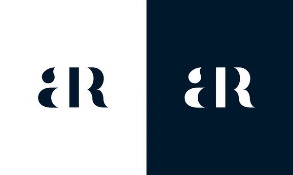Soyut harf Ar logosu. Bu logo simgesi yaratıcı bir şekilde soyut şekillere sahiptir. A ve R harflerine benziyor..