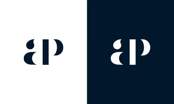 Soyut harf Ap logosu. Bu logo simgesi yaratıcı bir şekilde soyut şekillere sahiptir. A ve P harflerine benziyor..