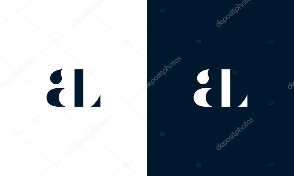 Abstract letter AL logo. This logo icon incorporate with abstract shape in the creative way. It look like letter A and L.