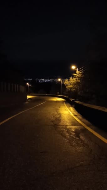 Luces Ciudad Distancia Por Noche — Vídeo de stock