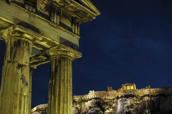 Portal Entrada Ruínas Com Suas Colunas Doric Agora Roman Atenas — Fotografia de Stock