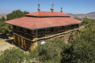 Debre Damo Manastırı Tigray bölgesinde, Etiyopya.