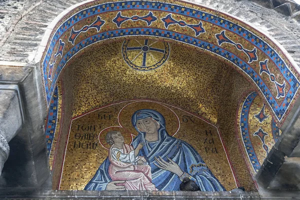 Icono Bizantino Virgen María Iglesia Agios Eleftherios Pequeña Metrópolis Atenas — Foto de Stock
