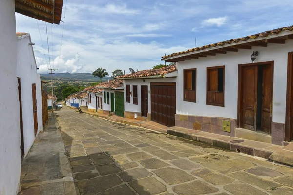 Strada Coloniale Nel Villaggio Barichara Dichiarato Patrimonio Nazionale Colombia — Foto Stock