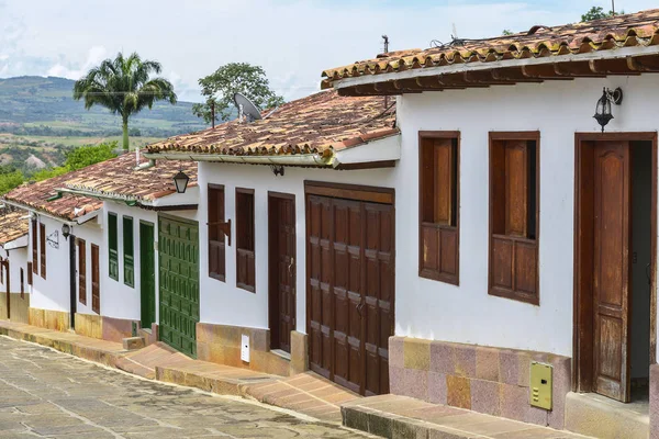 Strada Coloniale Nel Villaggio Barichara Dichiarato Patrimonio Nazionale Colombia — Foto Stock