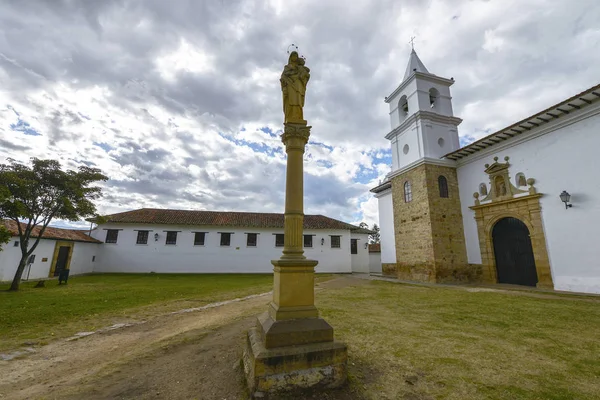 Iglesia Del Carmen Pueblo Colonial Villa Leyva Colombia — Foto de Stock