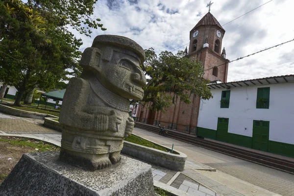 Antiguas Estatuas Precolombinas San Agustín Colombia Parque Arqueológico Una Altitud — Foto de Stock