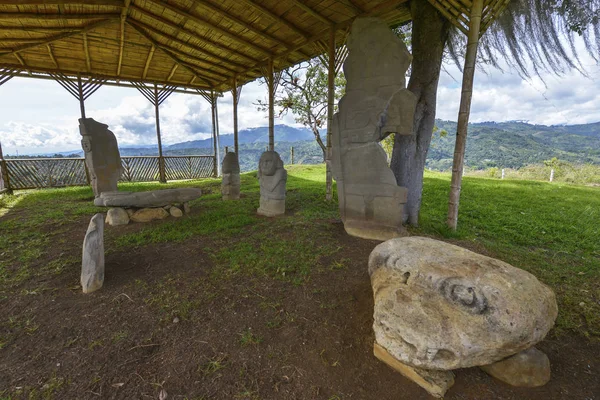 Antiguas Estatuas Precolombinas San Agustín Colombia Parque Arqueológico Una Altitud — Foto de Stock