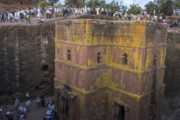 Lalibela Etiyopya Ocak Bahis Giyorgis Oyulan Kaya Nın Kilisesi Lalibela — Stok fotoğraf