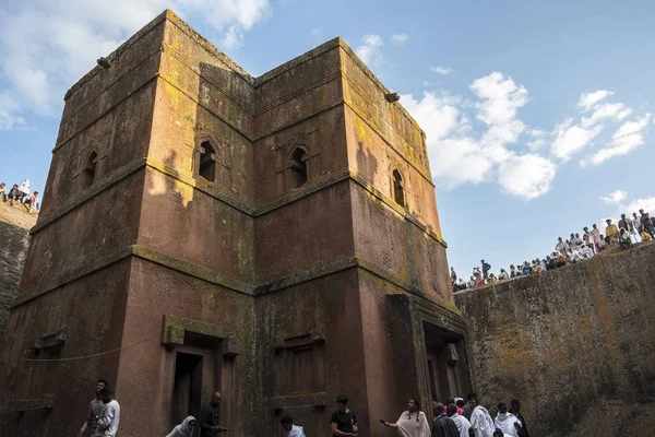 Lalibela Etiyopya Ocak Bahis Giyorgis Oyulan Kaya Nın Kilisesi Lalibela — Stok fotoğraf