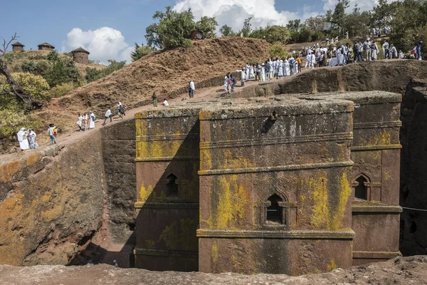 Lalibela Etiyopya Ocak Bahis Giyorgis Oyulan Kaya Nın Kilisesi Lalibela — Stok fotoğraf