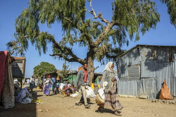 Hawzien Tigray Etiopía Enero Personas Identificadas Mercado Hawzien Enero 2018 — Foto de Stock