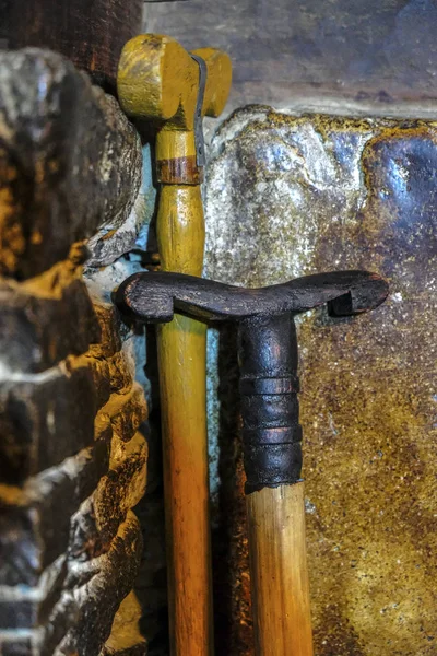 Detail Pilgrim Sticks Debre Damo Monastery Tigray Region Ethiopia — Stock Photo, Image