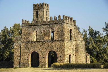 Fasil Ghebbi, UNESCO World Heritage Site in Gondar, Ethiopia. clipart