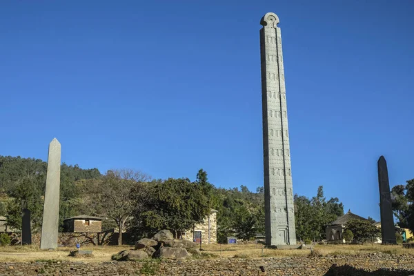 Estela Aksum Obeliscos Famosos Aksum Etiópia Patrimônio Mundial Unesco — Fotografia de Stock