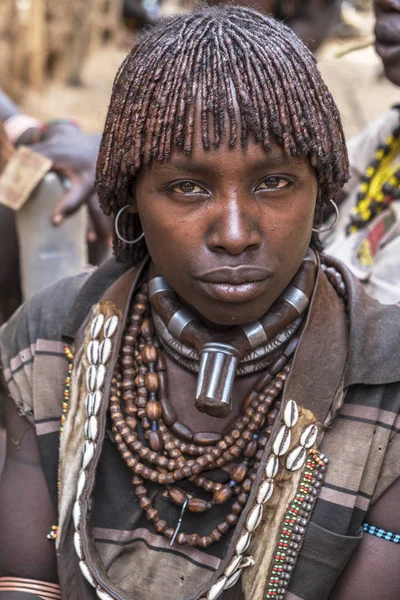 Turmi Etiyopya Ocak Tanımlanamayan Hamer Kabile Kadın Hamer Kadın Genellikle — Stok fotoğraf