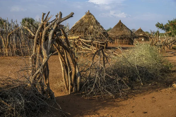 Casas Tradicionales Hamer Etiopía África — Foto de Stock