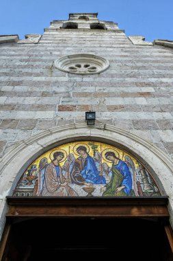 Karadağ 'ın Eski Budva Kentinde Kutsal Üçlü Ortodoks Kilisesi