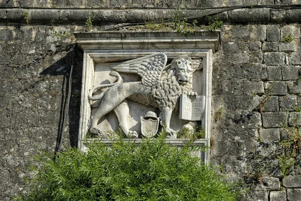 Relieve Medieval Muralla Ciudad Old Kotor Montenegro — Foto de Stock