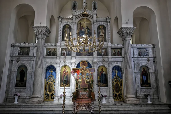 Herceg Novi Montenegro Junio 2019 Interior Iglesia Ortodoxa Del Arcángel — Foto de Stock