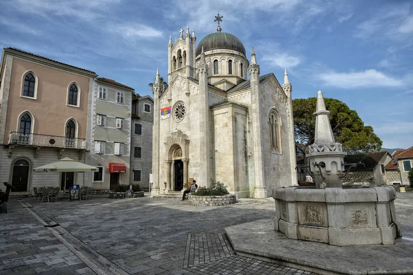 Herceg Novi Montenegro Junio 2019 Iglesia San Miguel Arcángel Con —  Fotos de Stock