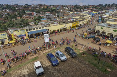 Rusizi, Ruanda - Eylül 2019: Rusizi pazarından 14 Eylül 2019 'da Rusizi, Ruanda.