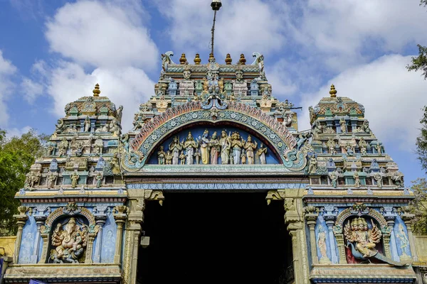Madurai Índia Março 2020 Detalhe Templo Hindu Meenakshi Amman Março — Fotografia de Stock