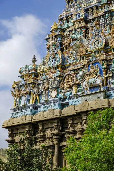 Madurai Inde Mars 2020 Détail Gopuram Temple Hindou Meenakshi Amman — Photo