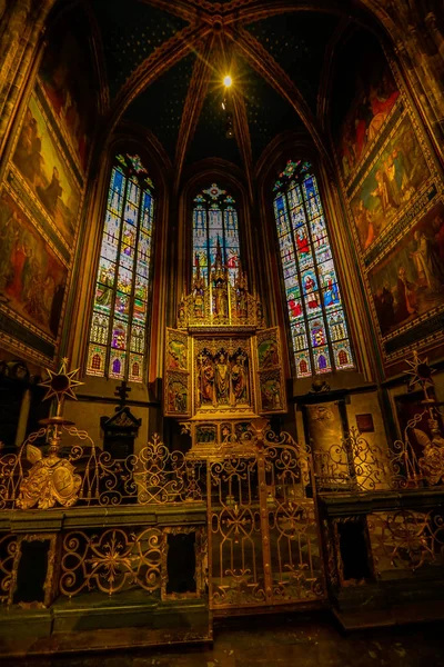 Cattedrale San Vito Praga Vista Dall Interno — Foto Stock