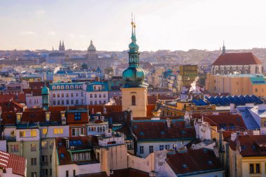 Panorama of Prague top view clipart