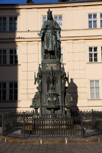 Monument King Charles Prague Charles Bridge — Stock Photo, Image