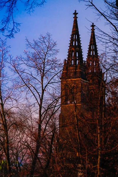 New Gothic Church Saints Peter Paul Visegrad Prague — Stock Photo, Image