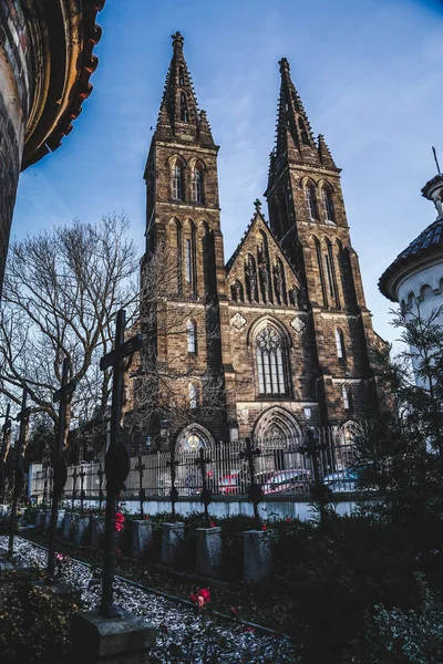 Neue Gotische Kirche Der Heiligen Peter Und Paul Visegrad Prag — Stockfoto
