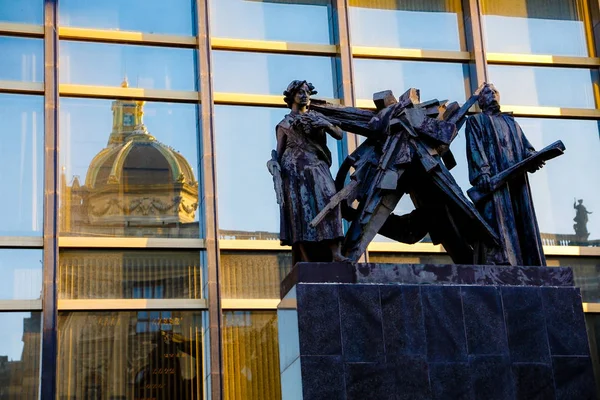 Monument National Museum Wenceslas Square Prague — Stock Photo, Image