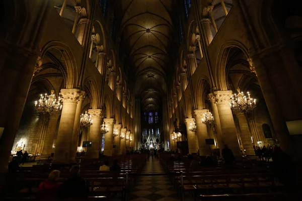 Parijs Frankrijk 2013 Notre Dame Kathedraal Binnen Voor Brand — Stockfoto