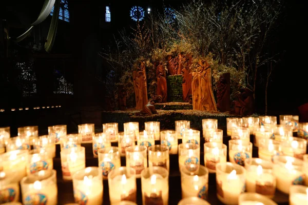 Paris França 2013 Viveiro Natal Catedral Notre Dame — Fotografia de Stock