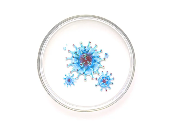 Picture Coronavirus Drawn Petri Dish — Stock Photo, Image