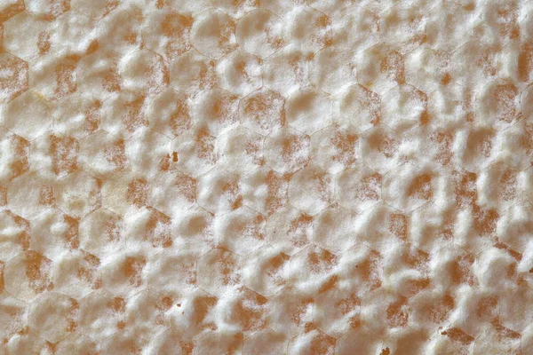 Fésű Fedelével Ellátott Méhsejt Textúrája Közeli — Stock Fotó