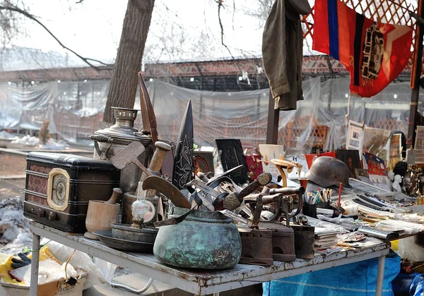Antique utensils on the market in Yerevan.