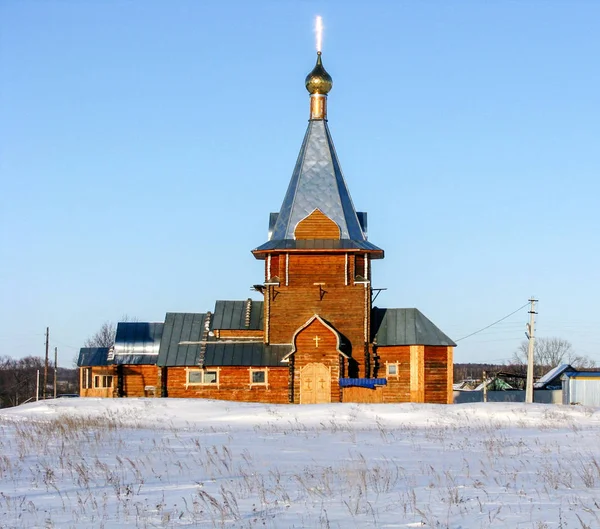 Russland Pensa Region Malaya Serdoba Nikolaikirche Winter Seitenblick — Stockfoto