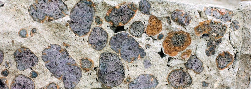 Concrete with expanded clay in a cut background texture — Stock Image Concrete Expanded Clay Cut Background Texture Royalty Free Stock Images