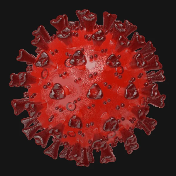 说明Covid 19病毒 3D渲染 — 图库照片