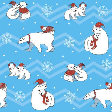 Yavruların, kutup ayılarının ve anne ayıların olduğu kusursuz bir Noel örneği.