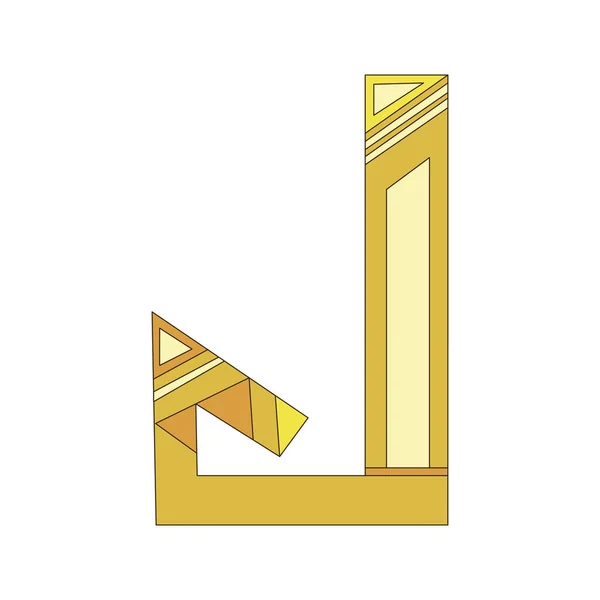 Een vectorletter J van het Engelse alfabet geïsoleerd op witte rug — Stockvector