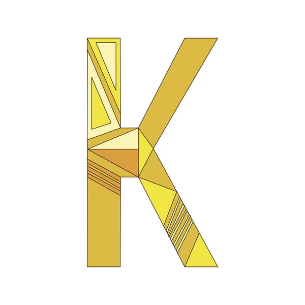 A vector letter K of the English alphabet isolated on white back — Stock Vector