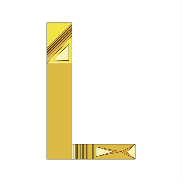 A vector letter L of the English alphabet isolated on white back — Stock Vector