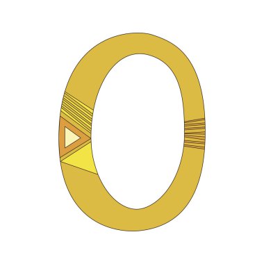 Beyaz sırtlı İngiliz alfabesinin O vektör harfi.