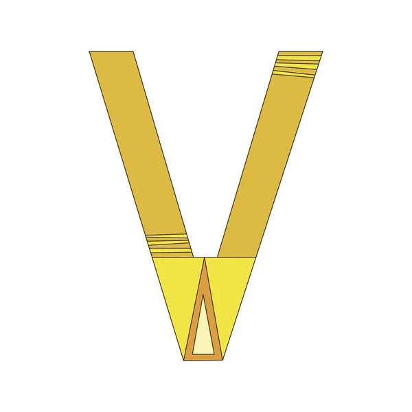 Wektorowa litera V angielskiego alfabetu wyizolowana na białym grzbiecie — Wektor stockowy