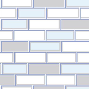 Beyaz tuğlalı duvar ve p ile biçimsiz bir vektör deseni veya dokusu